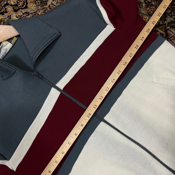 VTG Medium 80s Winning Ways Track Jacket Gray White Burgundy Colorblock Japan - Picture 3 of 4